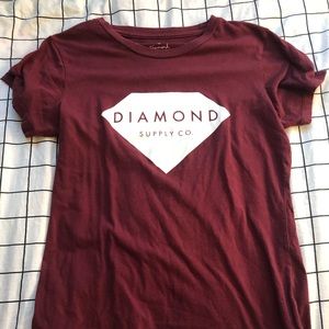 marroon diamond supply fitted tee